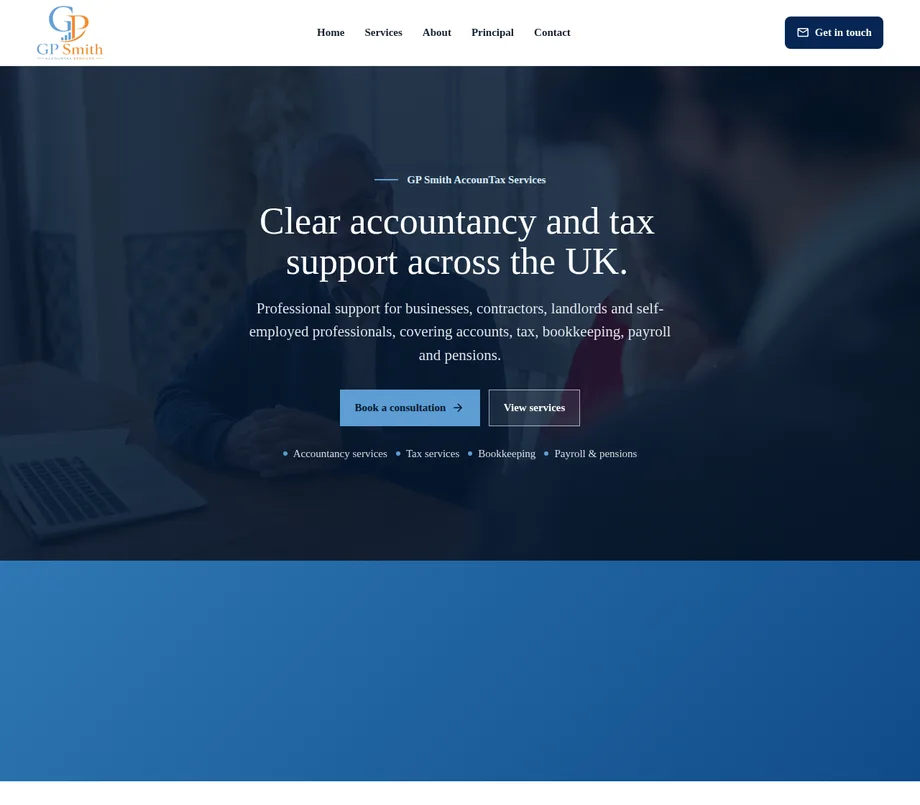 Screenshot of GP Smith AccounTax Services